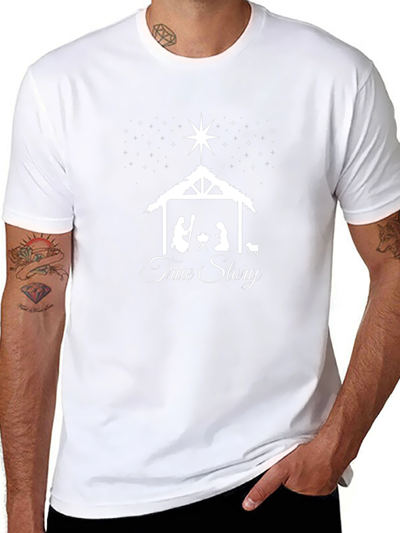 True Story Nativity Scene T-Shirt Christmas Tee