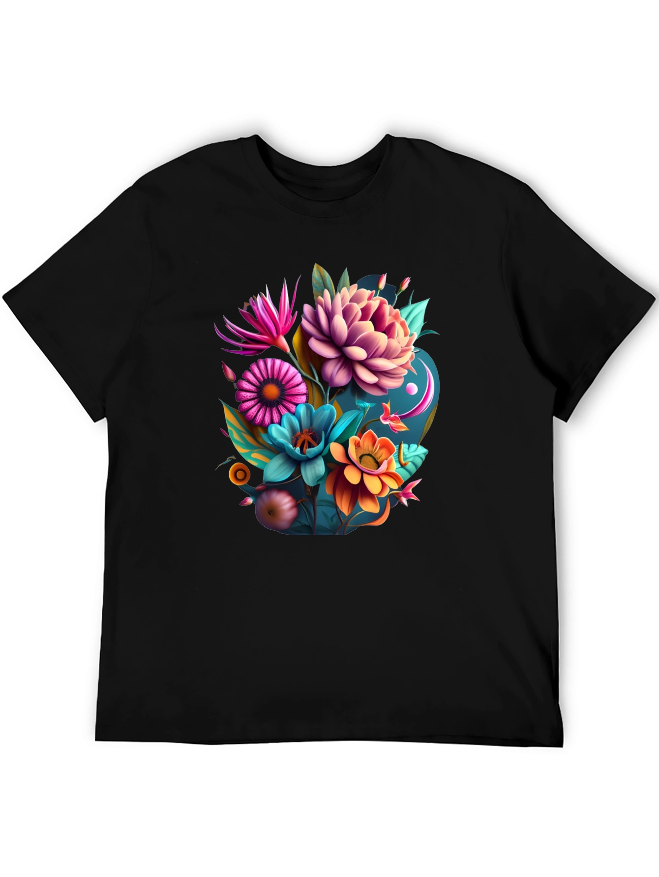 Floral Graphic Tee - Vibrant Art Print