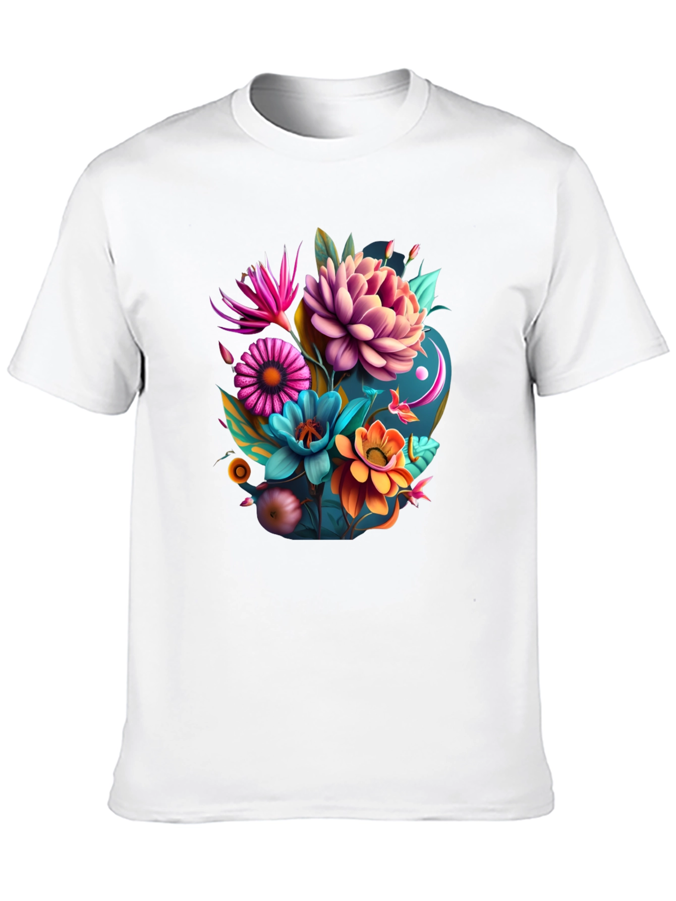 Floral Graphic Tee - Vibrant Art Print