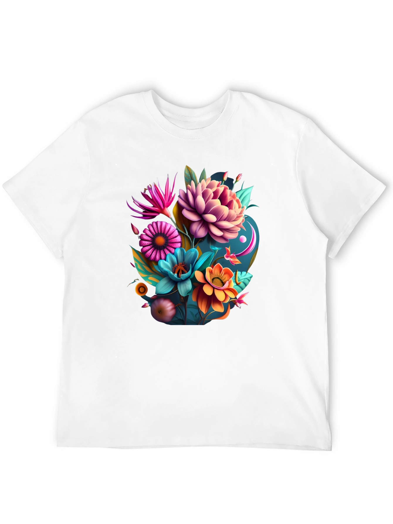 Floral Graphic Tee - Vibrant Art Print