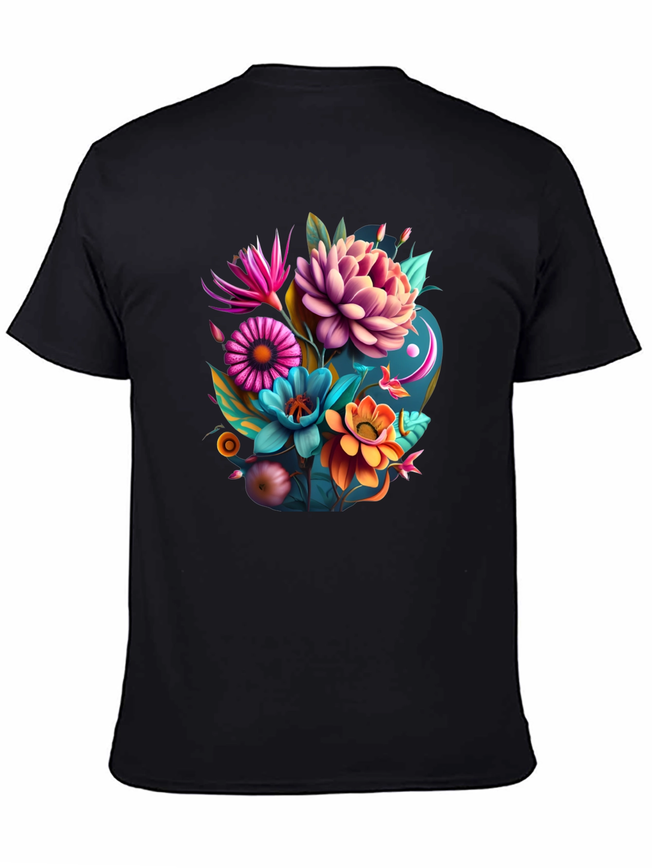Floral Graphic Tee - Vibrant Art Print