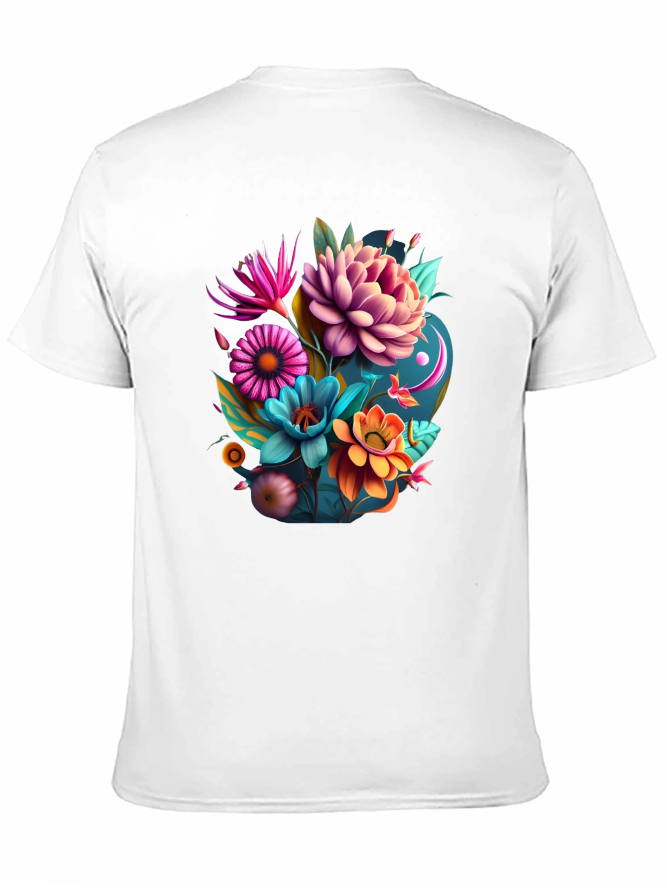 Floral Graphic Tee - Vibrant Art Print