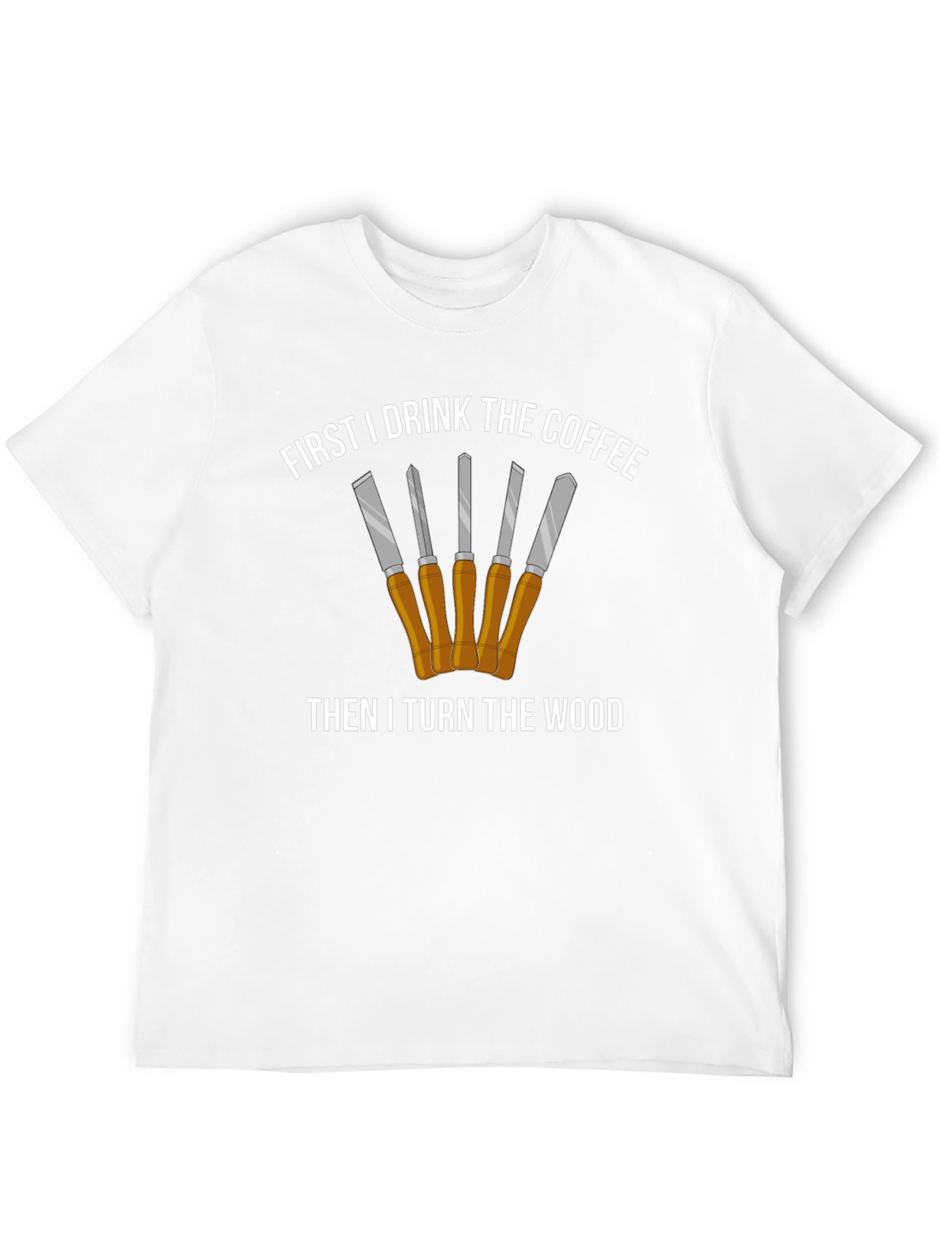 First Coffee Then Woodturning Tee - Black