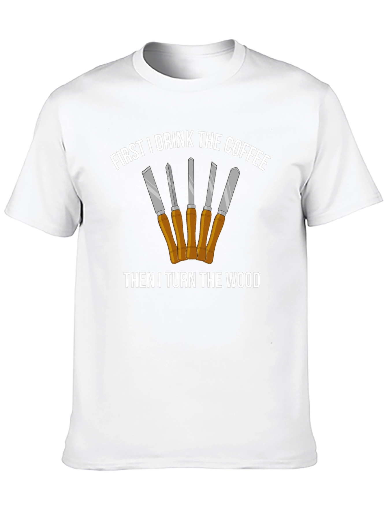First Coffee Then Woodturning Tee - Black