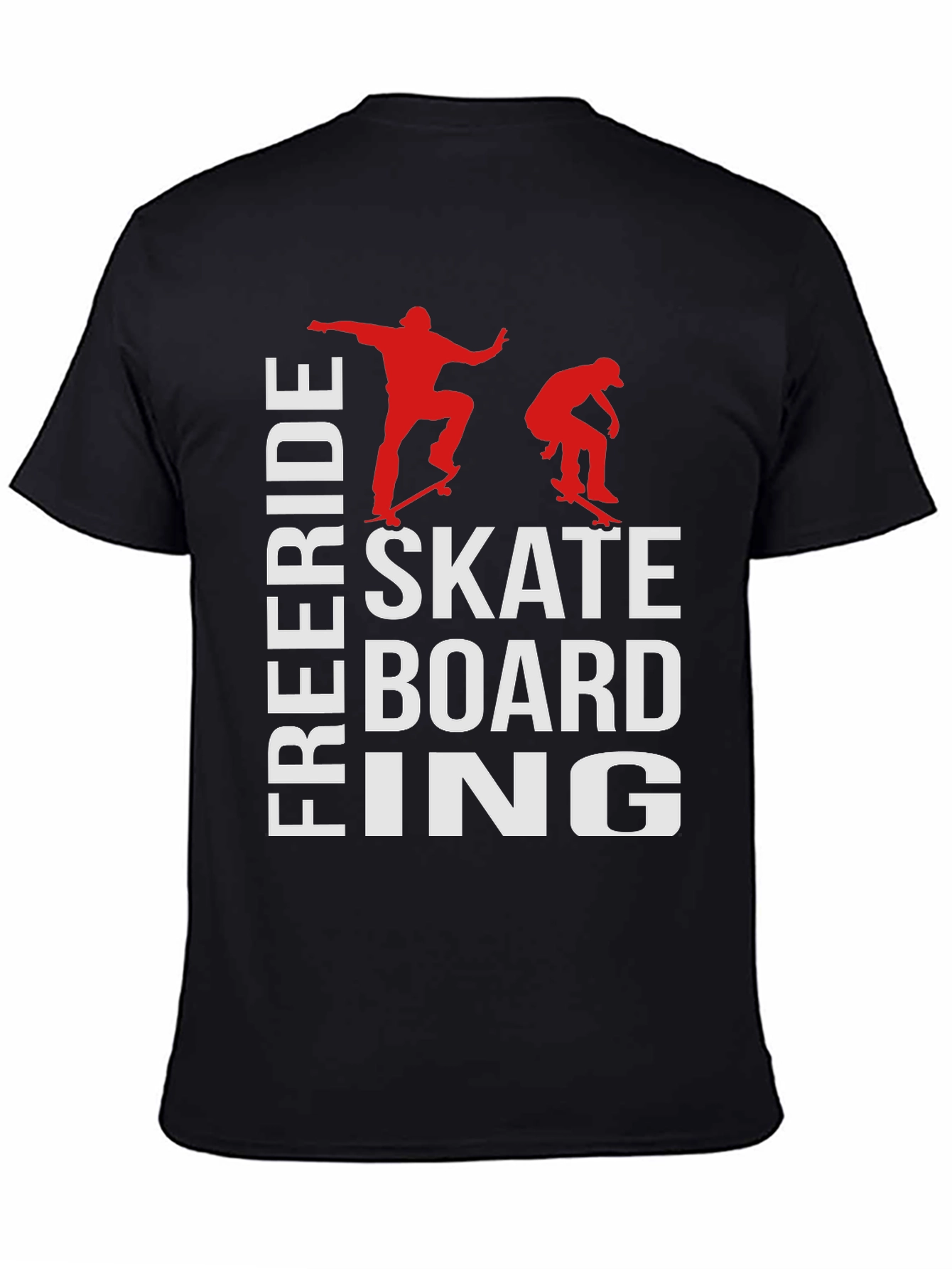 Freeride Skateboarding Graphic T-Shirt - Black