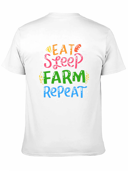 Eat Sleep Farm Repeat Graphic T-Shirt