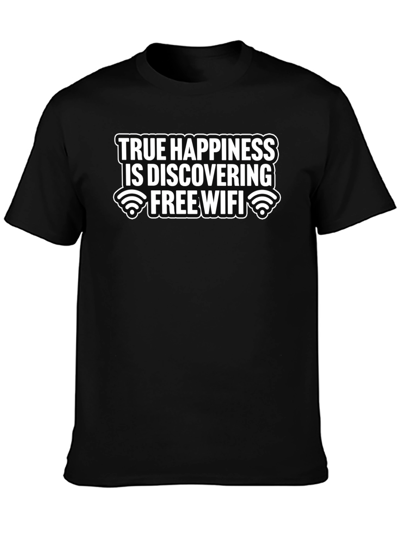 True Happiness Free WiFi Graphic Tee - Black