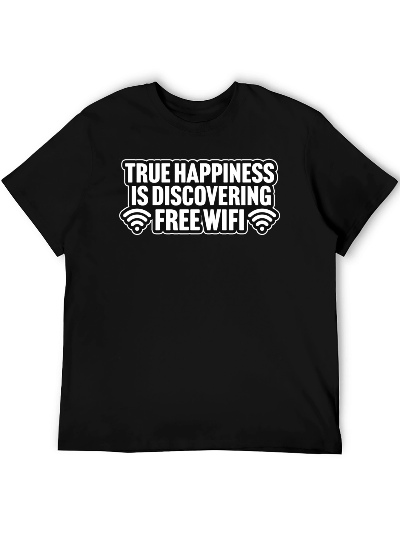True Happiness Free WiFi Graphic Tee - Black