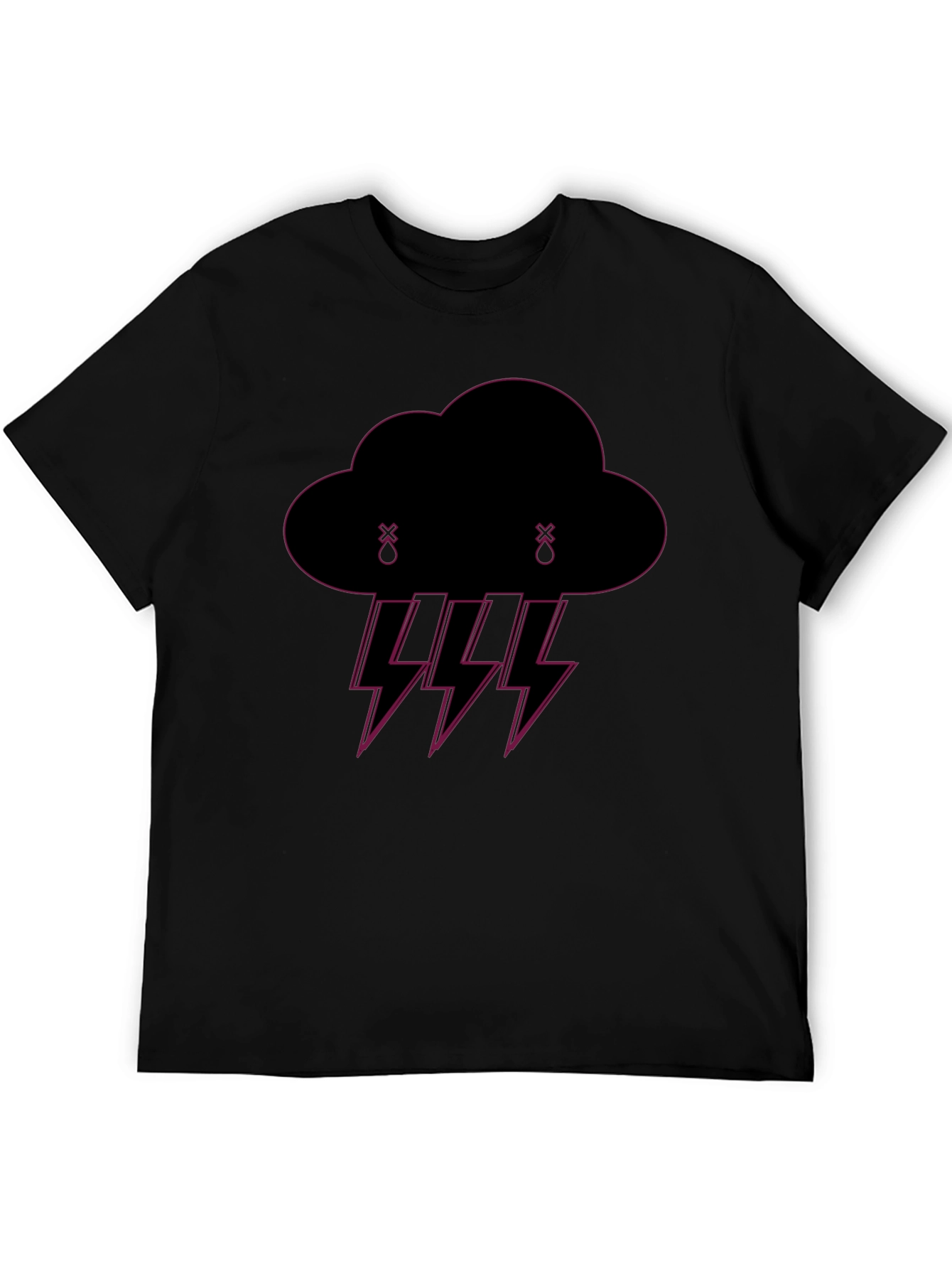 Rain Cloud Graphic Black T-Shirt