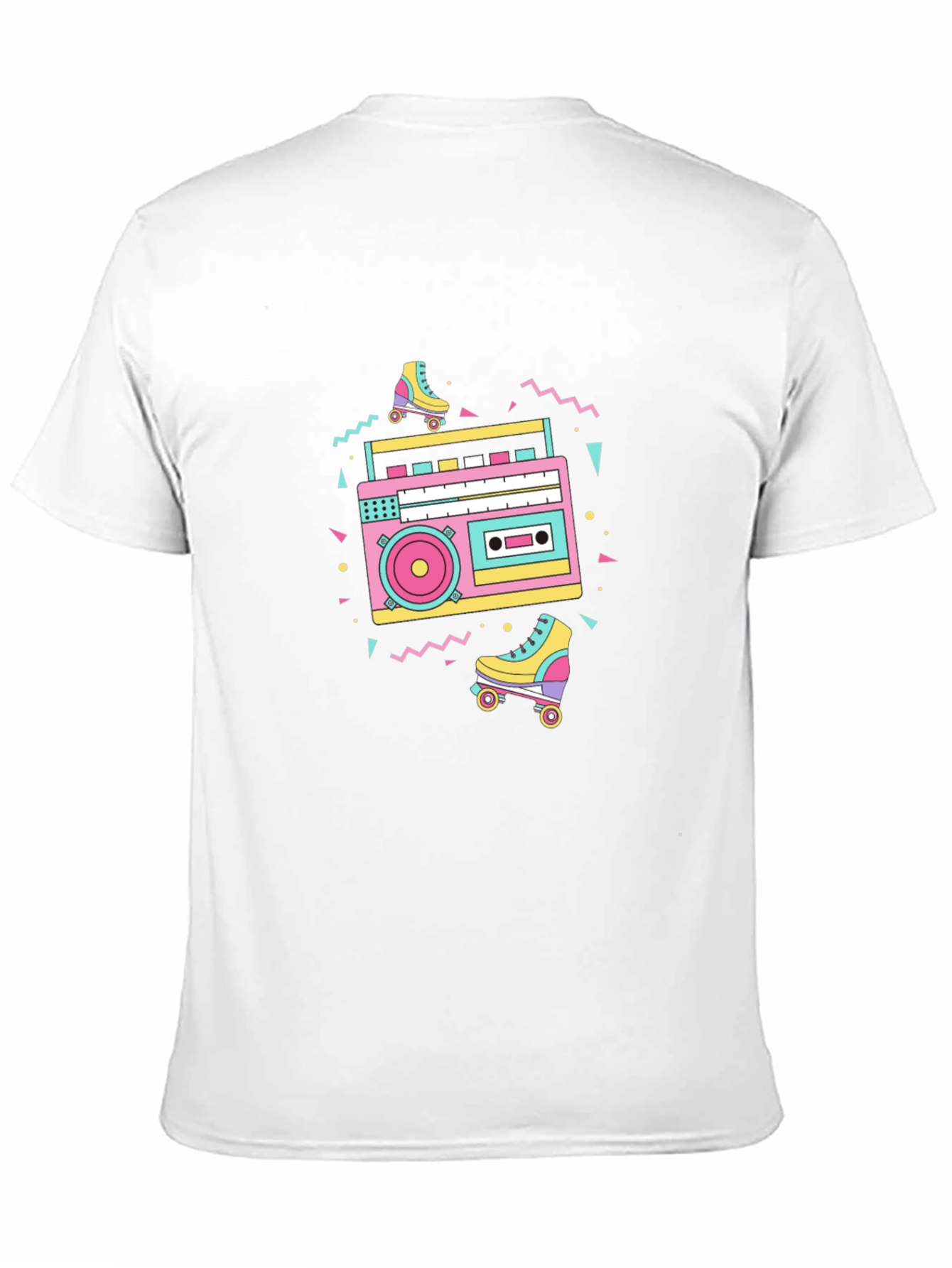 Retro 80s Boombox & Roller Skates Graphic Tee