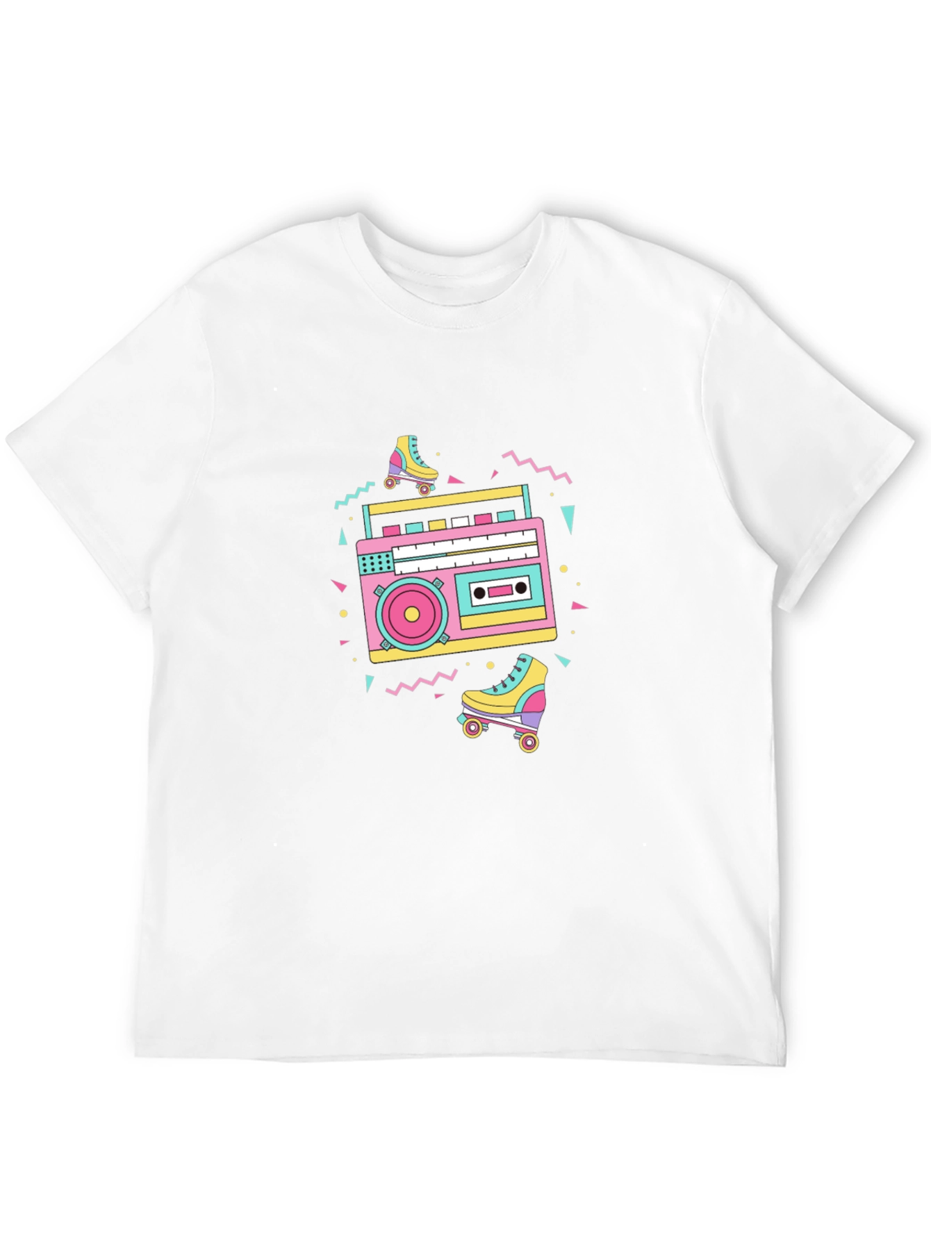 Retro 80s Boombox & Roller Skates Graphic Tee