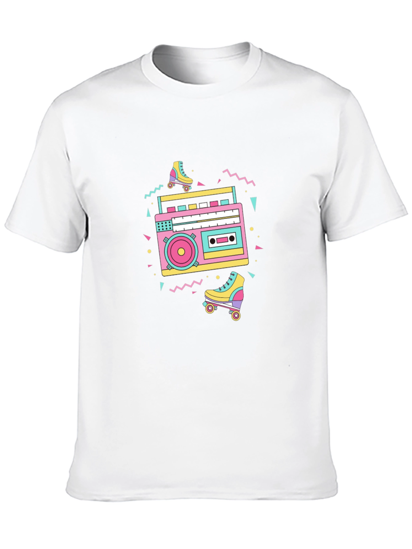 Retro 80s Boombox & Roller Skates Graphic Tee
