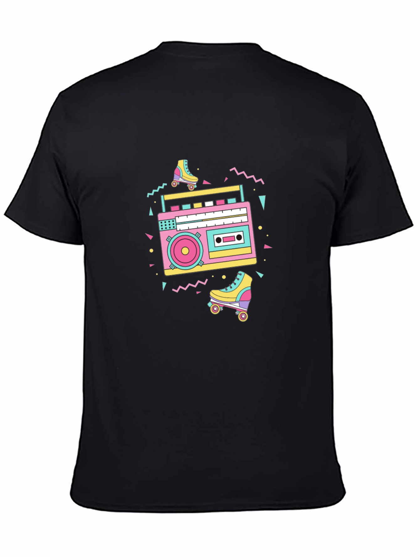 Retro 80s Boombox & Roller Skates Graphic Tee