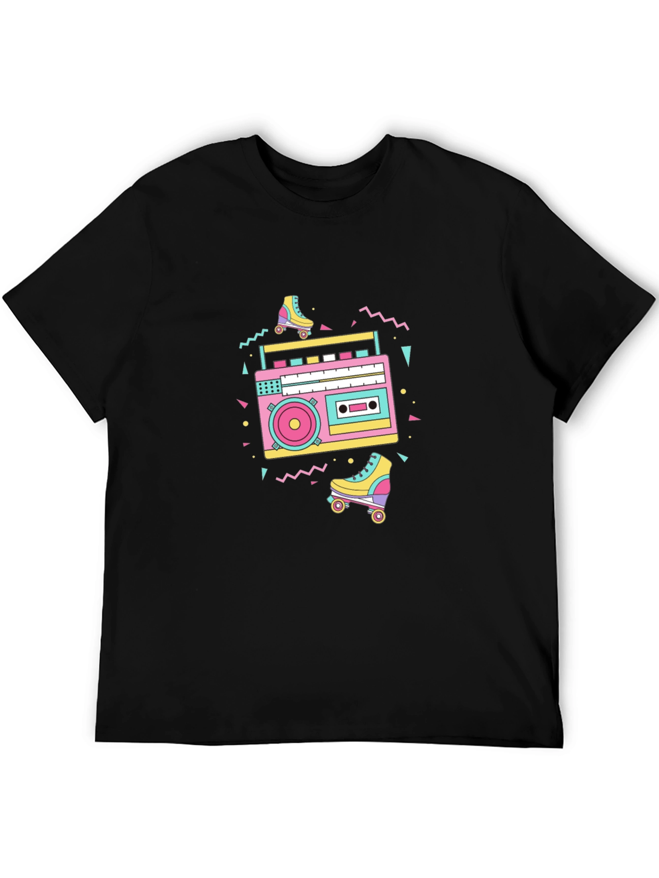 Retro 80s Boombox & Roller Skates Graphic Tee