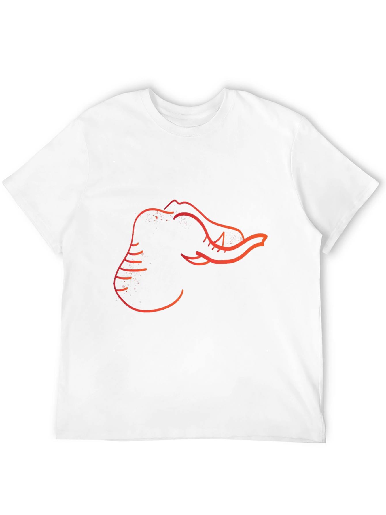 Mens Black Elephant Outline Graphic Tee