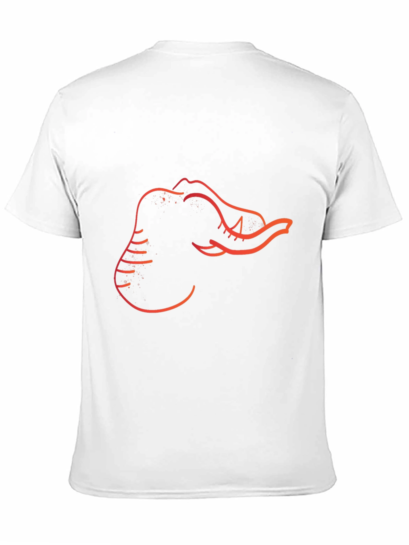 Mens Black Elephant Outline Graphic Tee