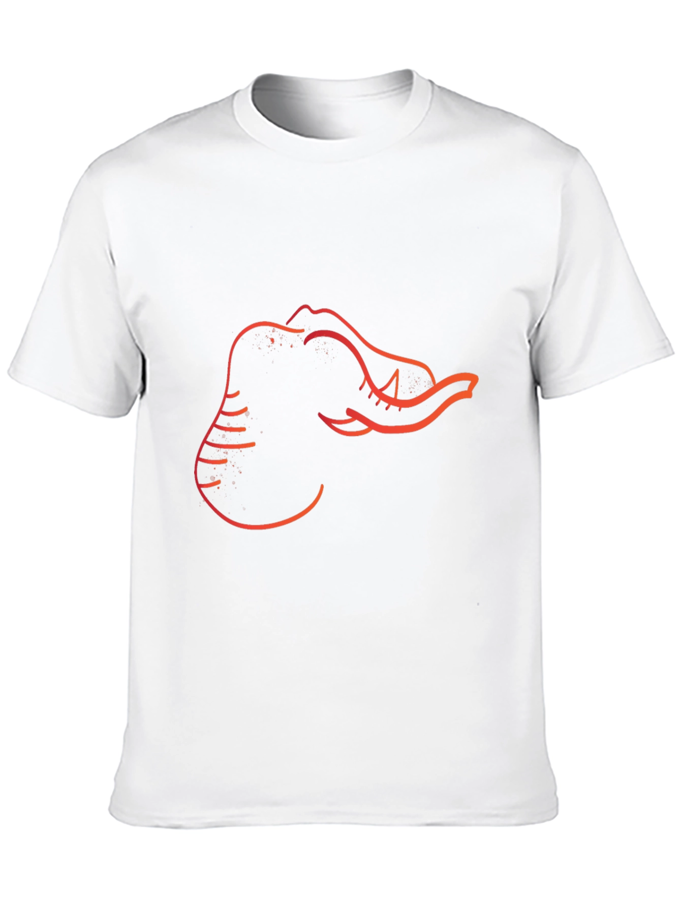 Mens Black Elephant Outline Graphic Tee