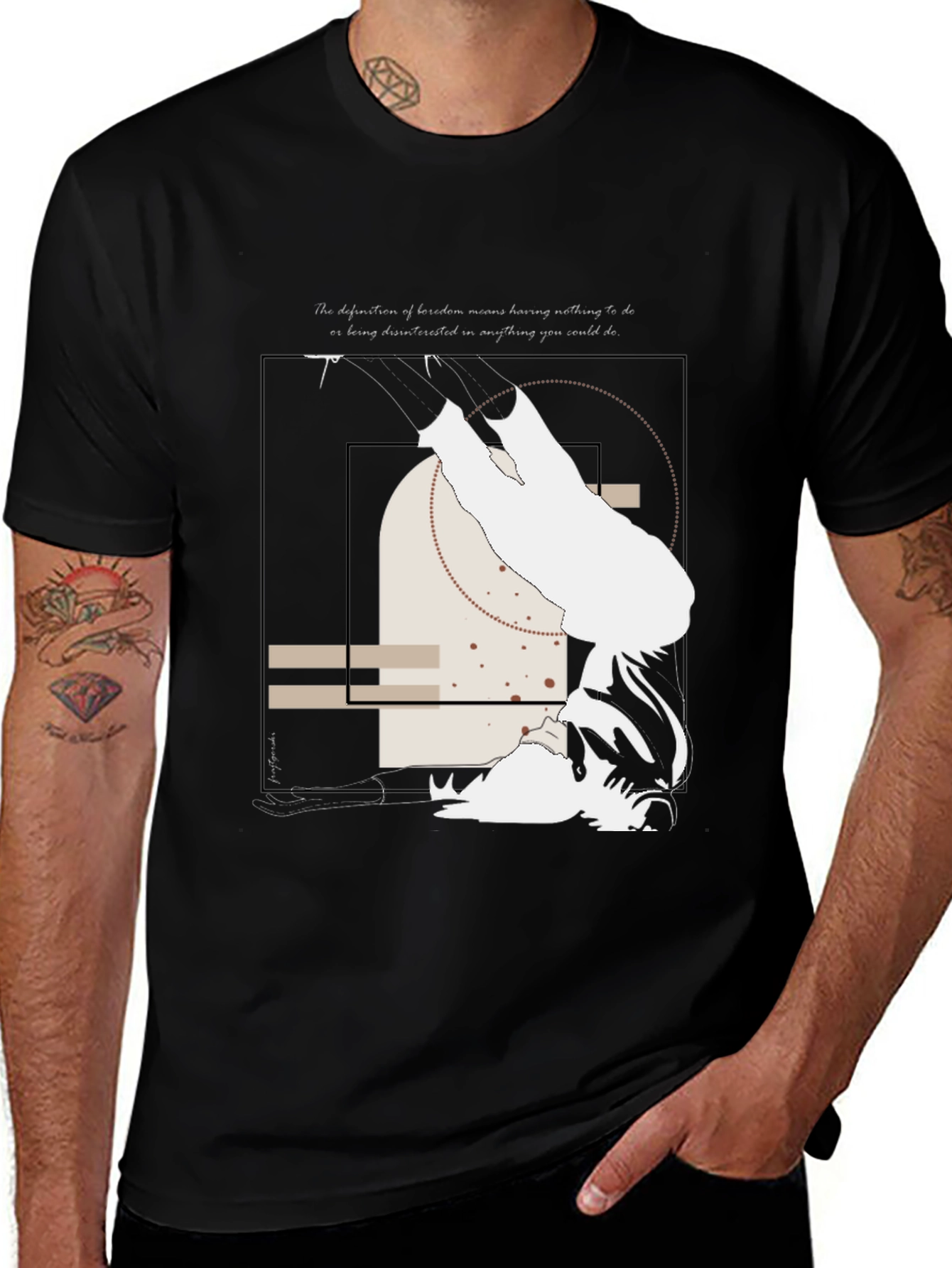 Abstract Graphic Print Crew Neck T-Shirt