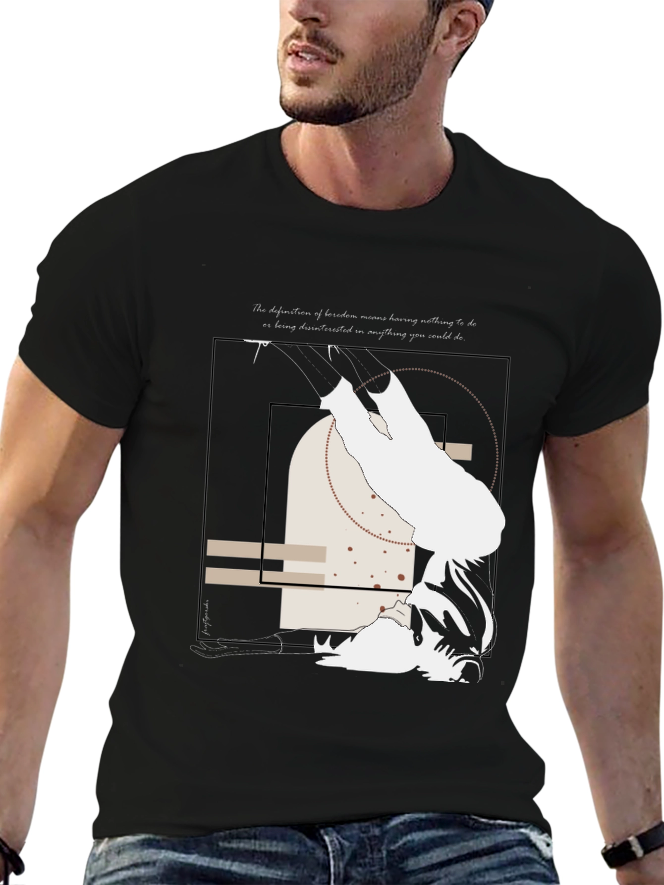 Abstract Graphic Print Crew Neck T-Shirt