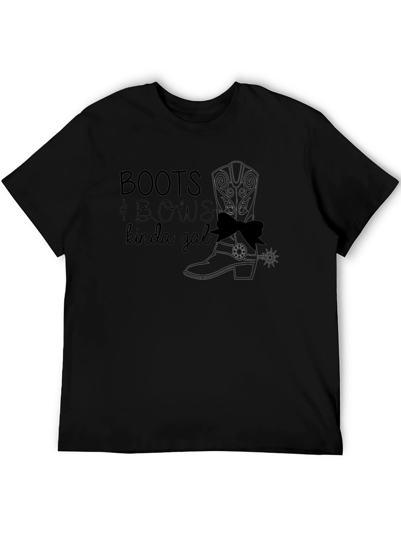 Boots & Bows Kinda Gal Black T-Shirt