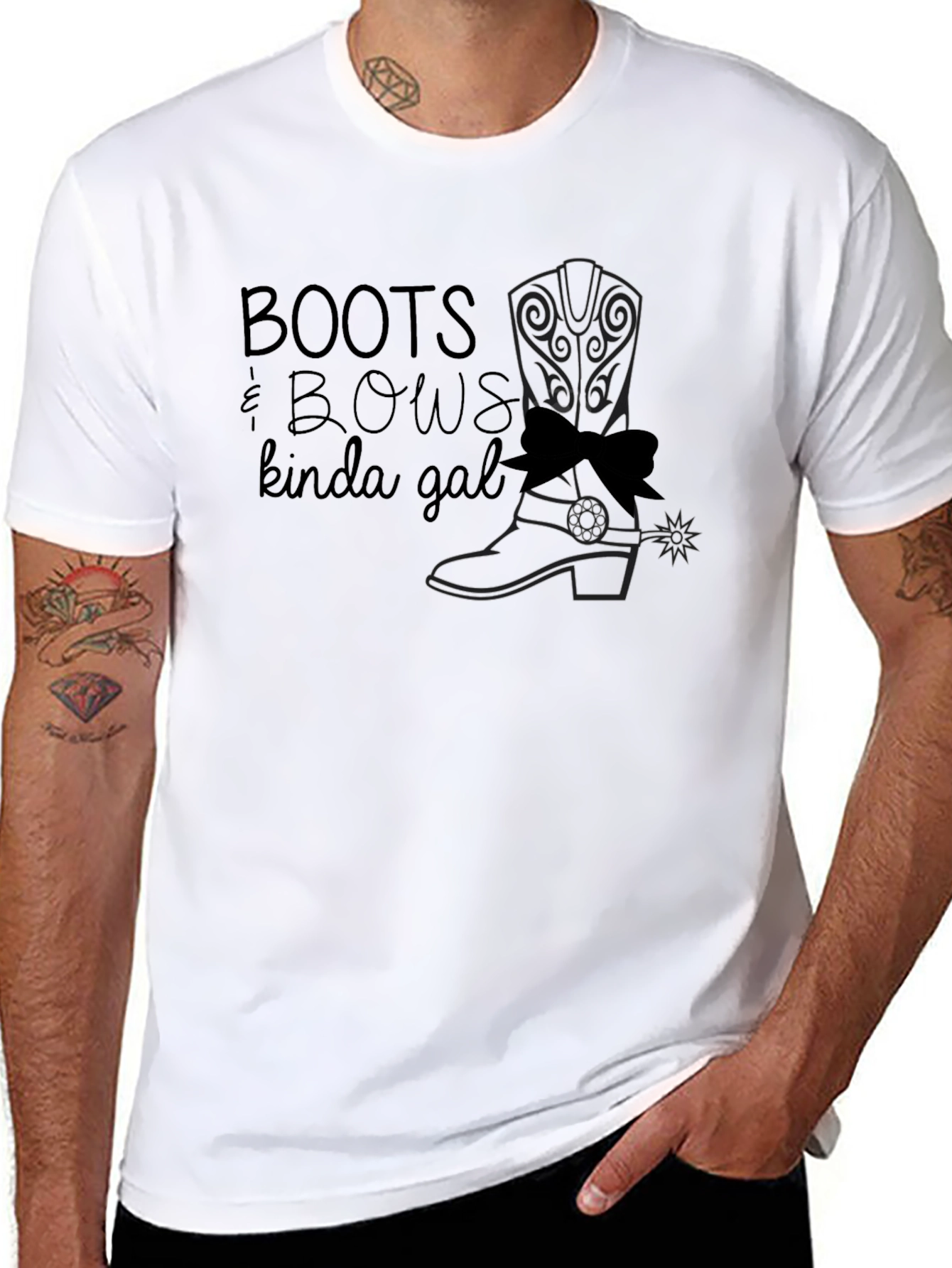 Boots & Bows Kinda Gal Black T-Shirt