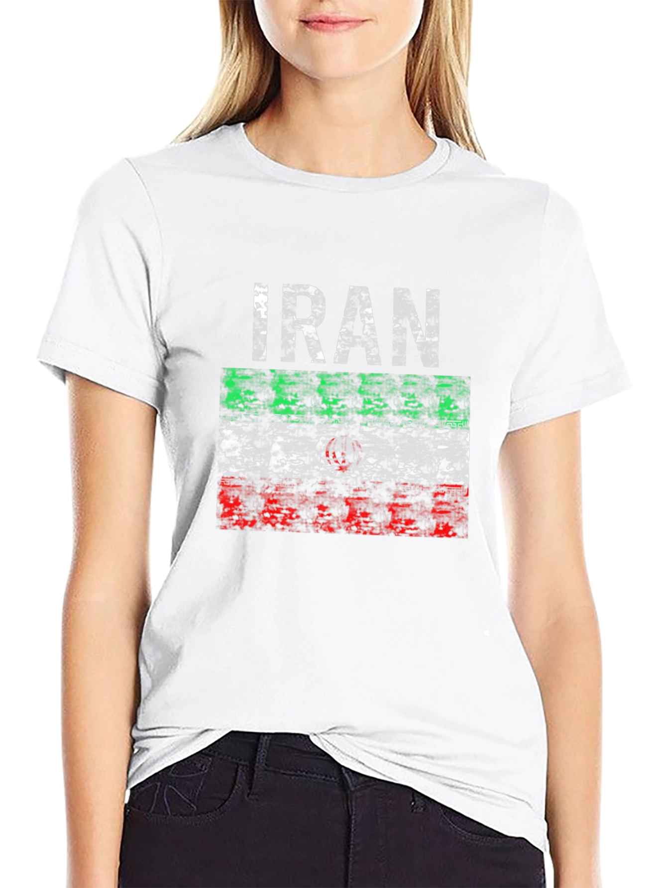 Iran Flag Distressed Graphic T-Shirt