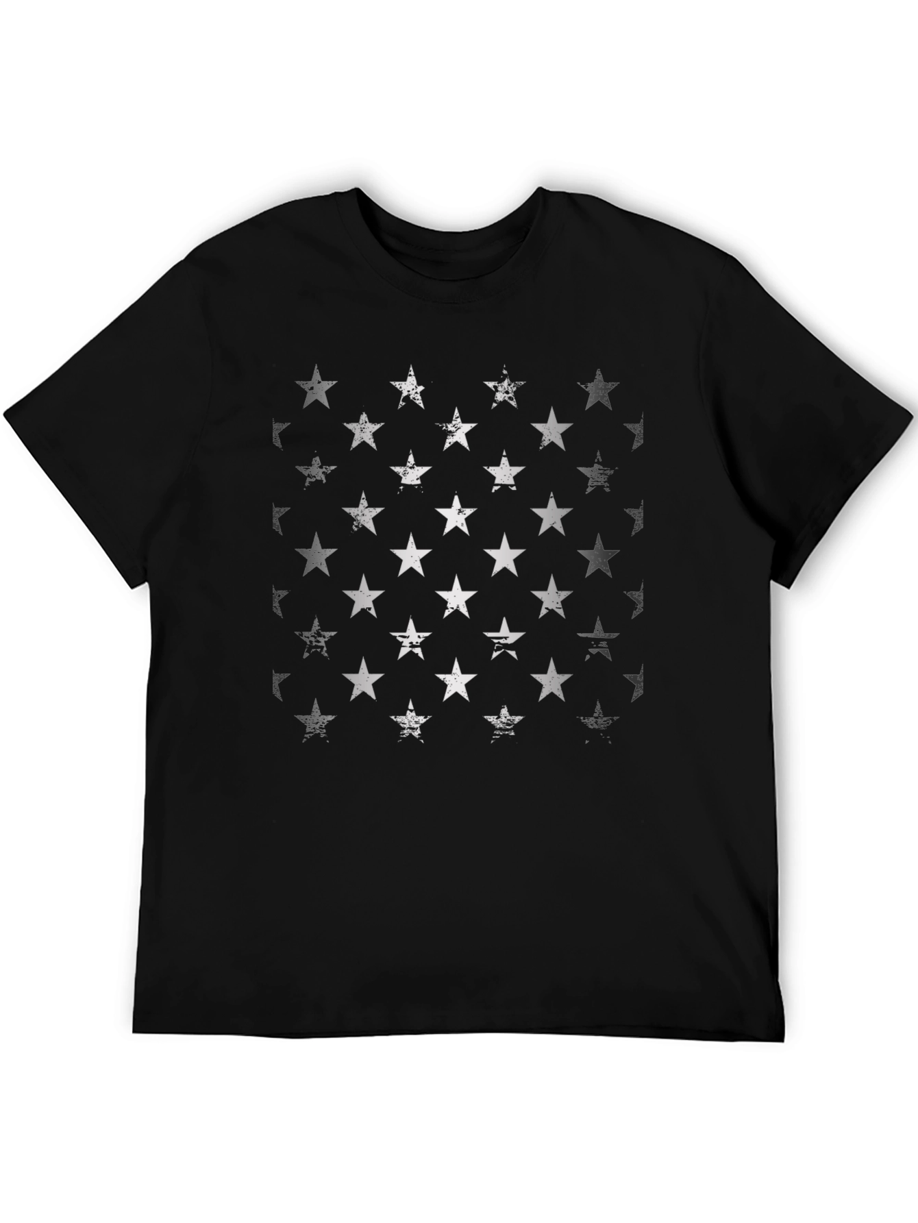 Distressed Star Graphic Black T-Shirt