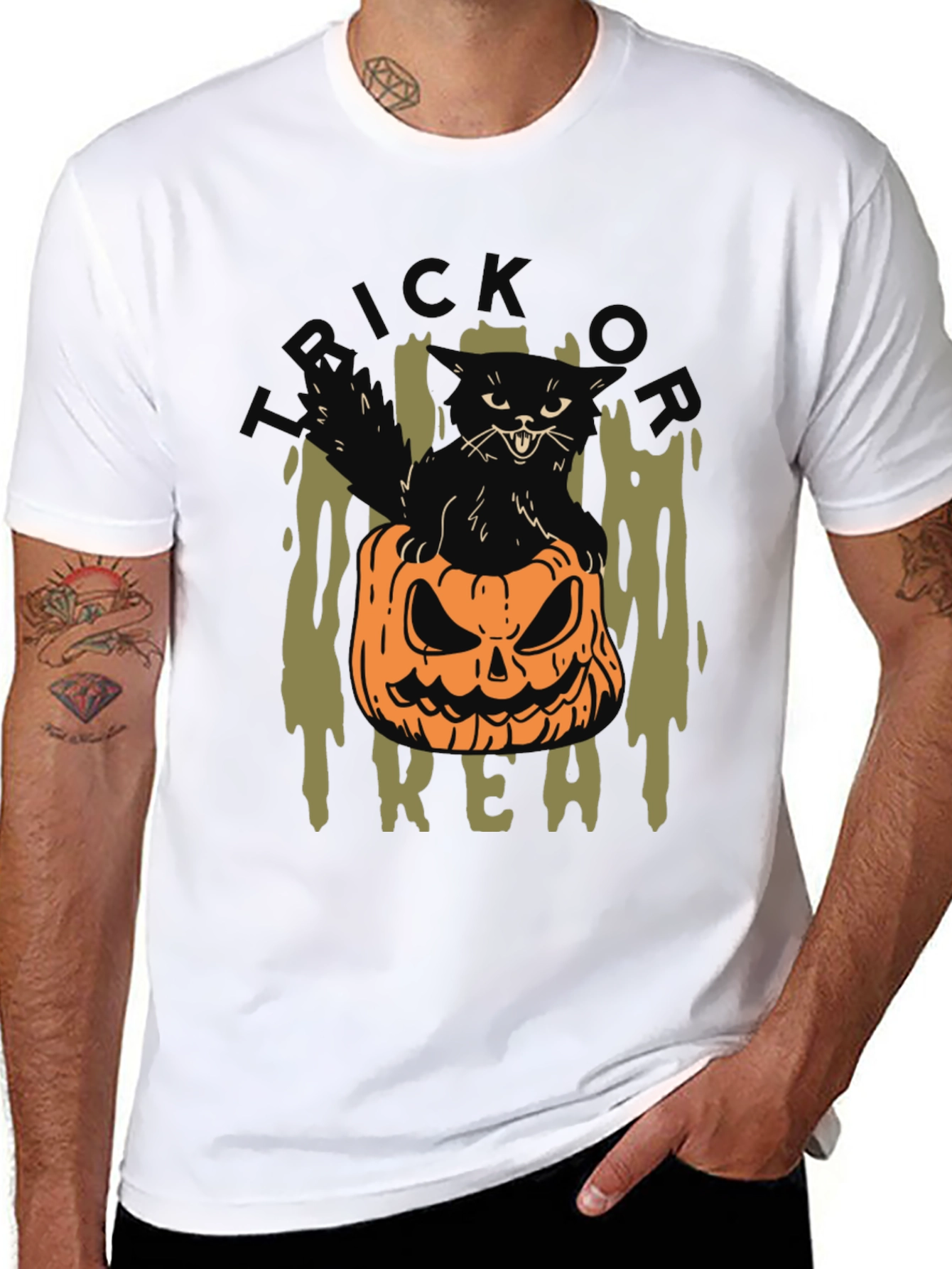 Halloween Cat Pumpkin T-Shirt