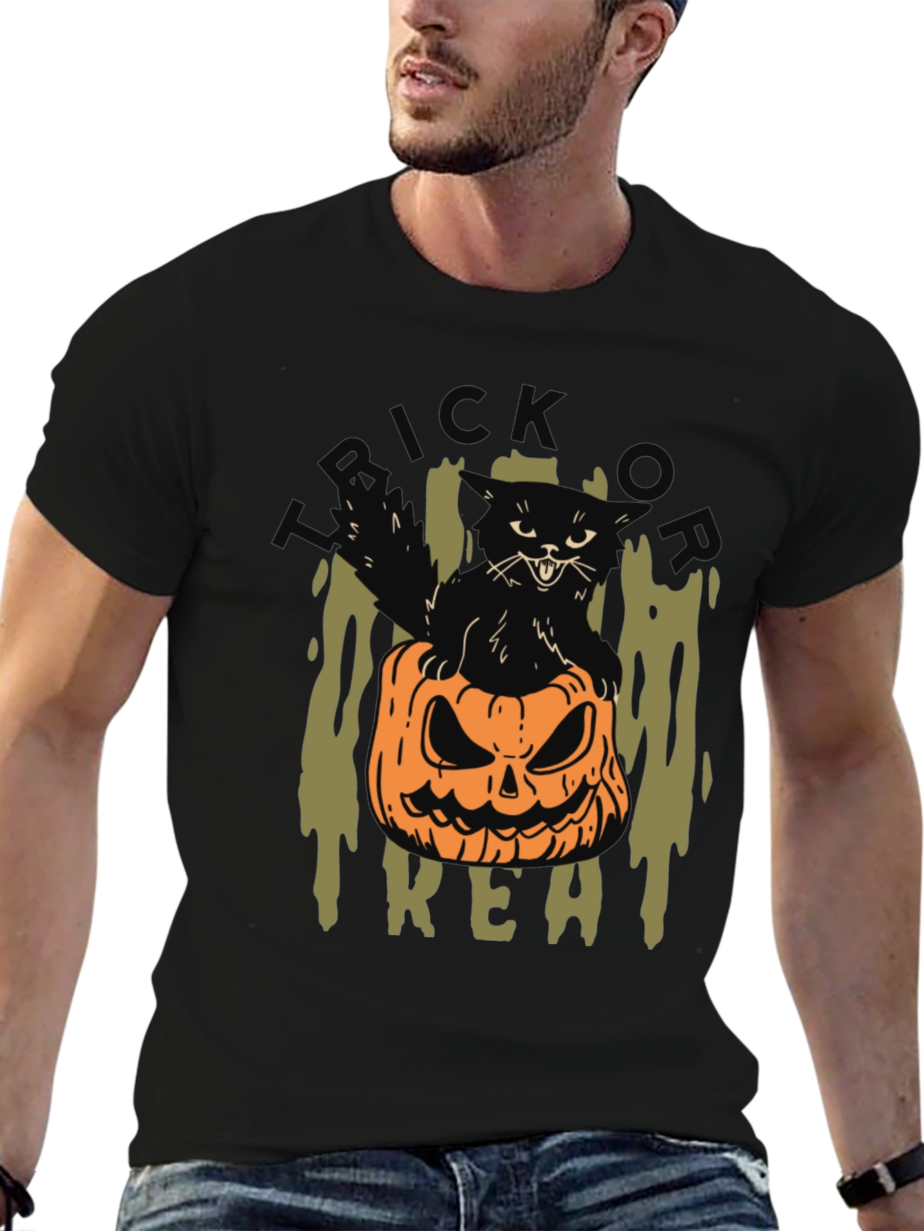 Halloween Cat Pumpkin T-Shirt