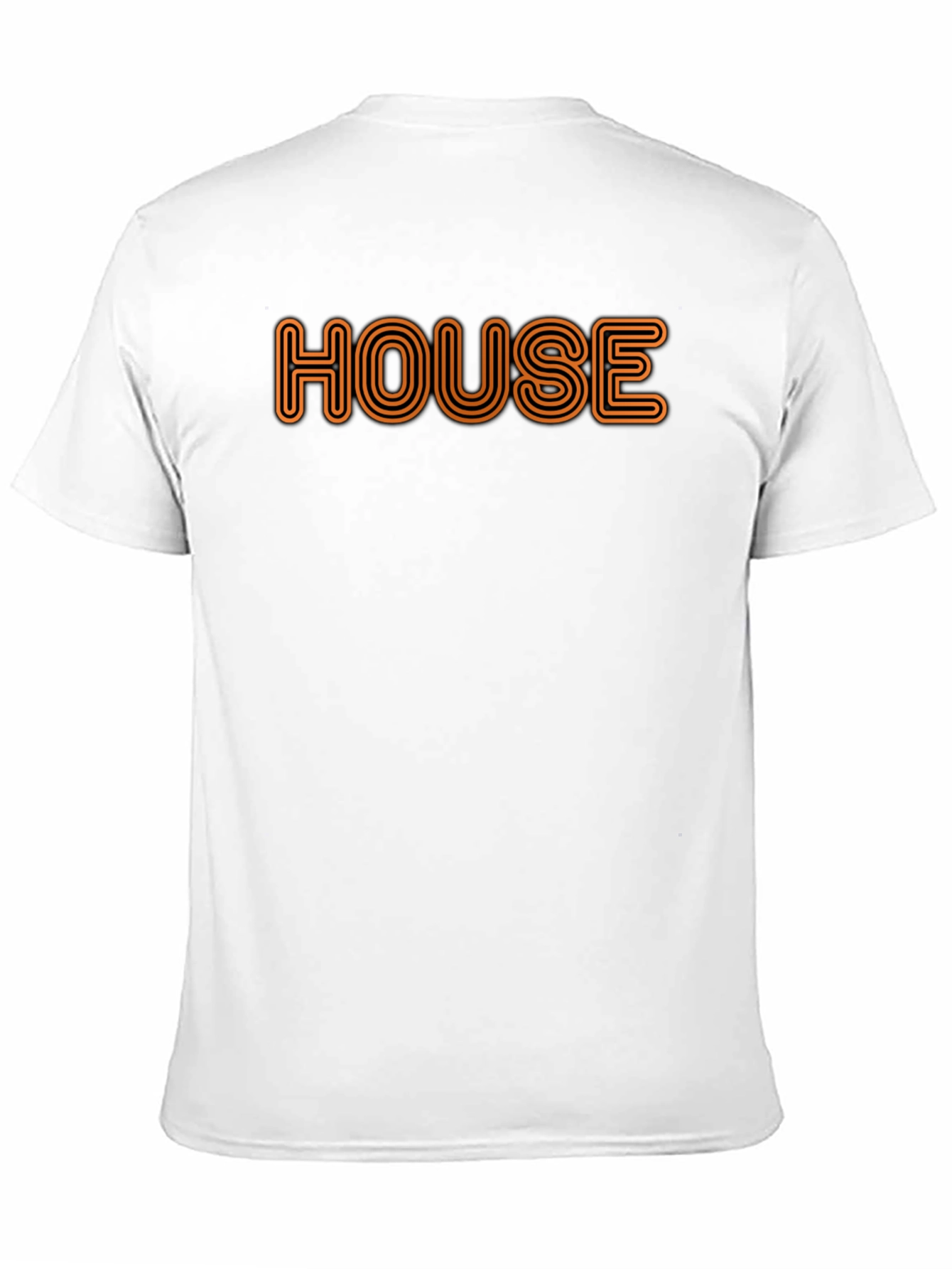 Retro HOUSE Graphic Tee - Black Cotton Blend