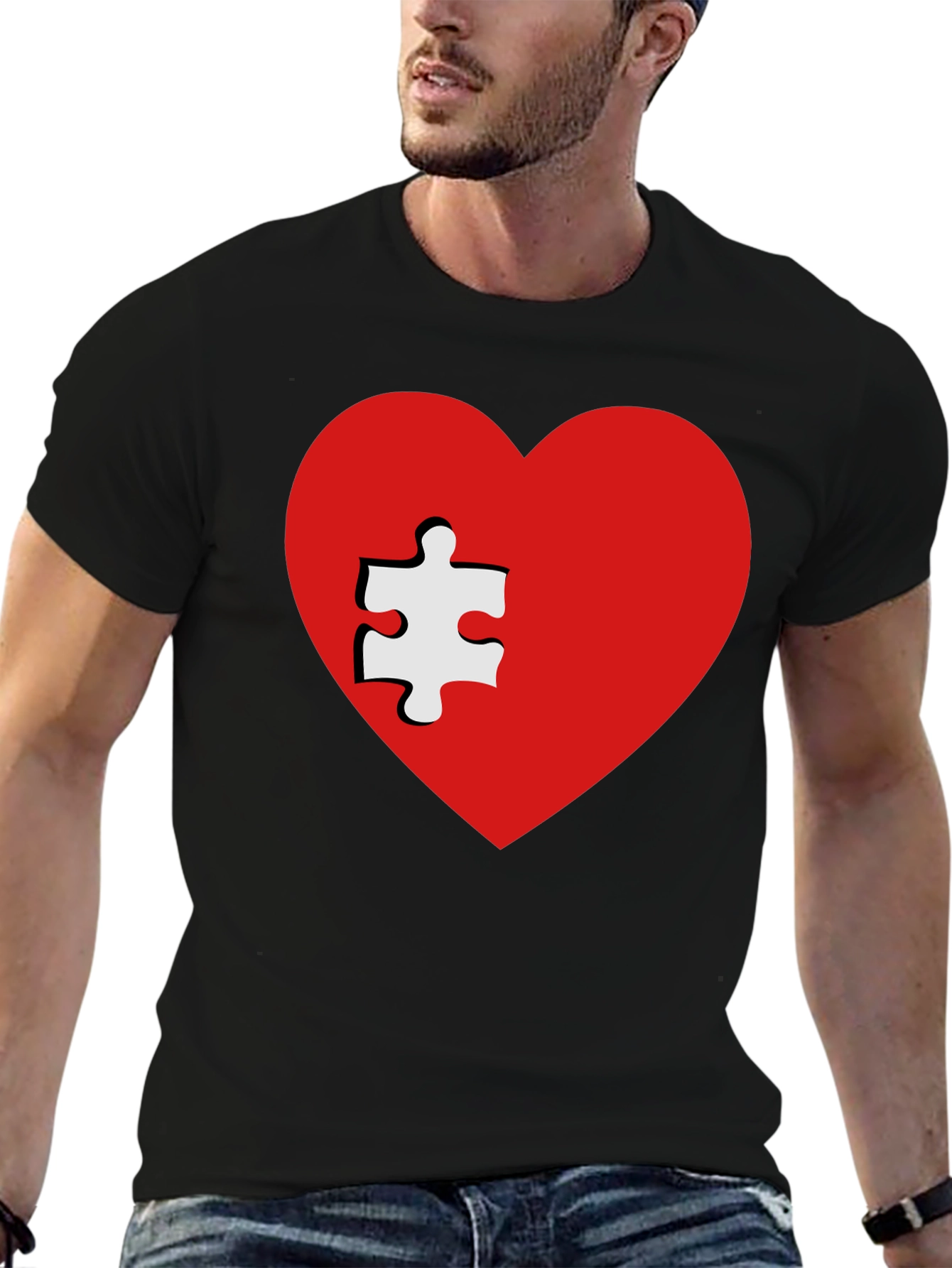 Autism Awareness Heart Puzzle Piece T-Shirt