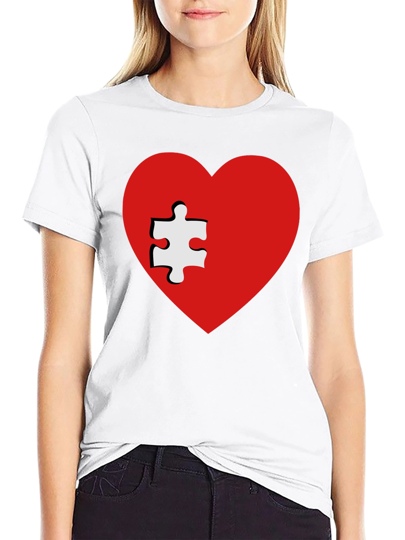 Autism Awareness Heart Puzzle Piece T-Shirt