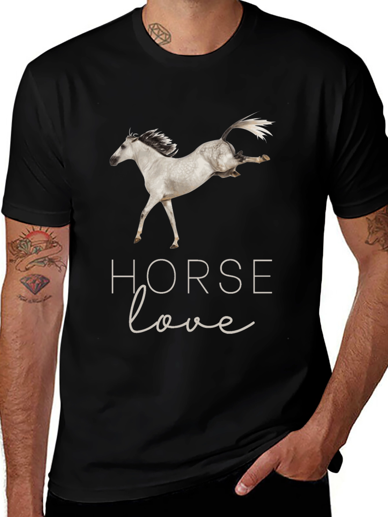 Horse Love Black T-Shirt