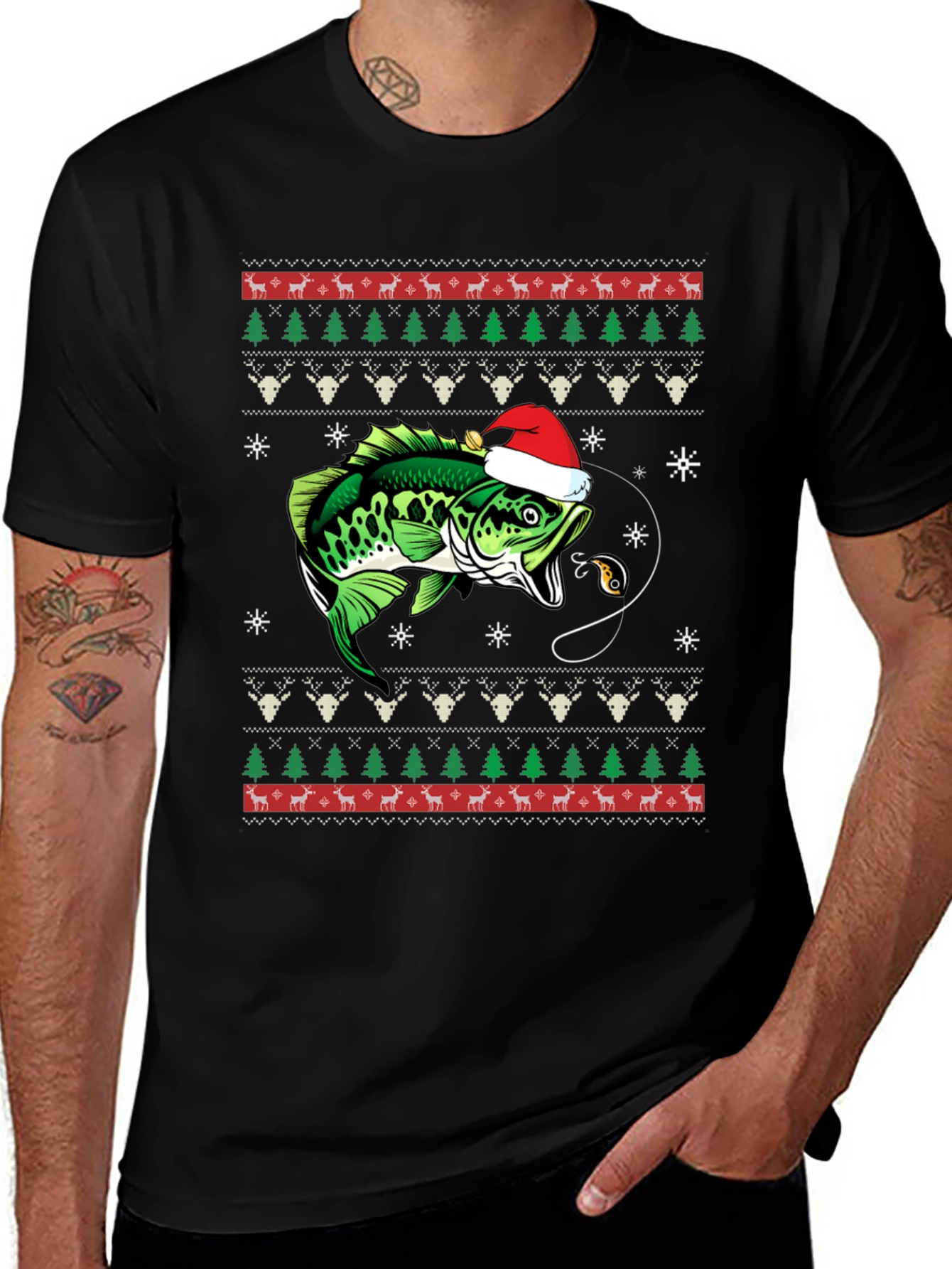 Fishing Ugly Christmas T-Shirt