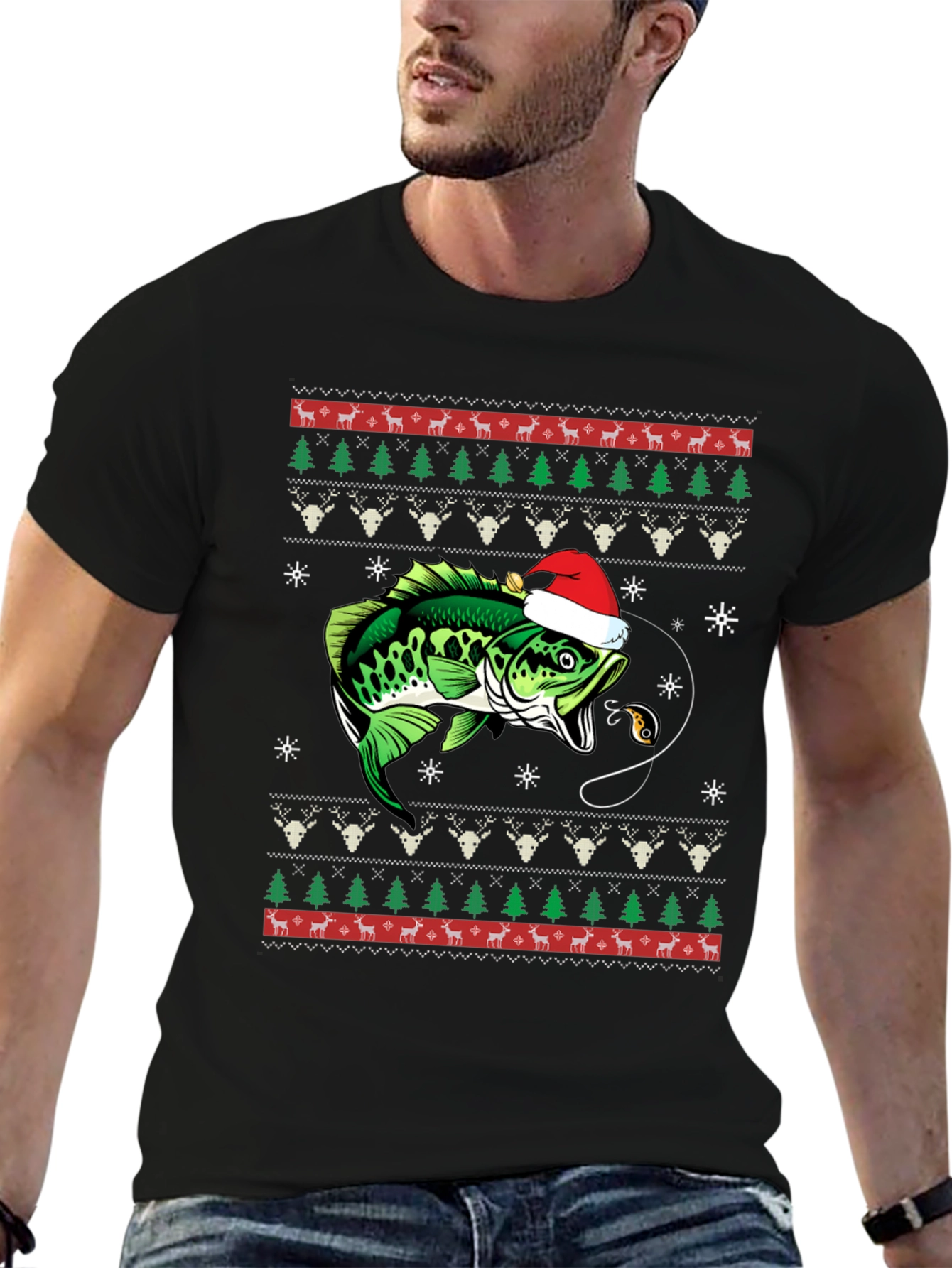Fishing Ugly Christmas T-Shirt