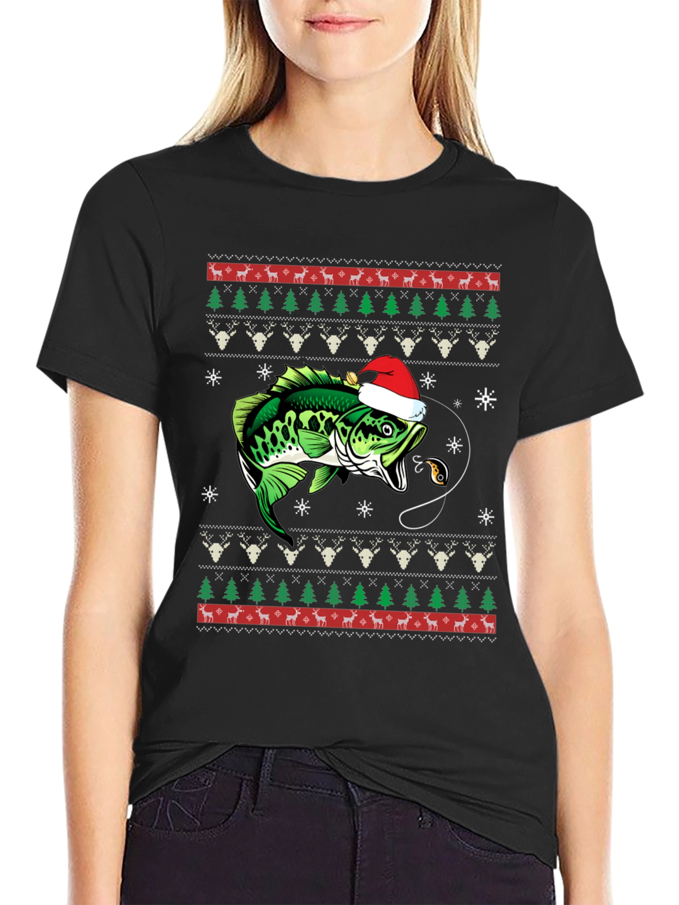 Fishing Ugly Christmas T-Shirt