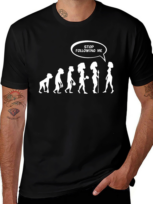 Evolution Stop Following Me Graphic T-Shirt