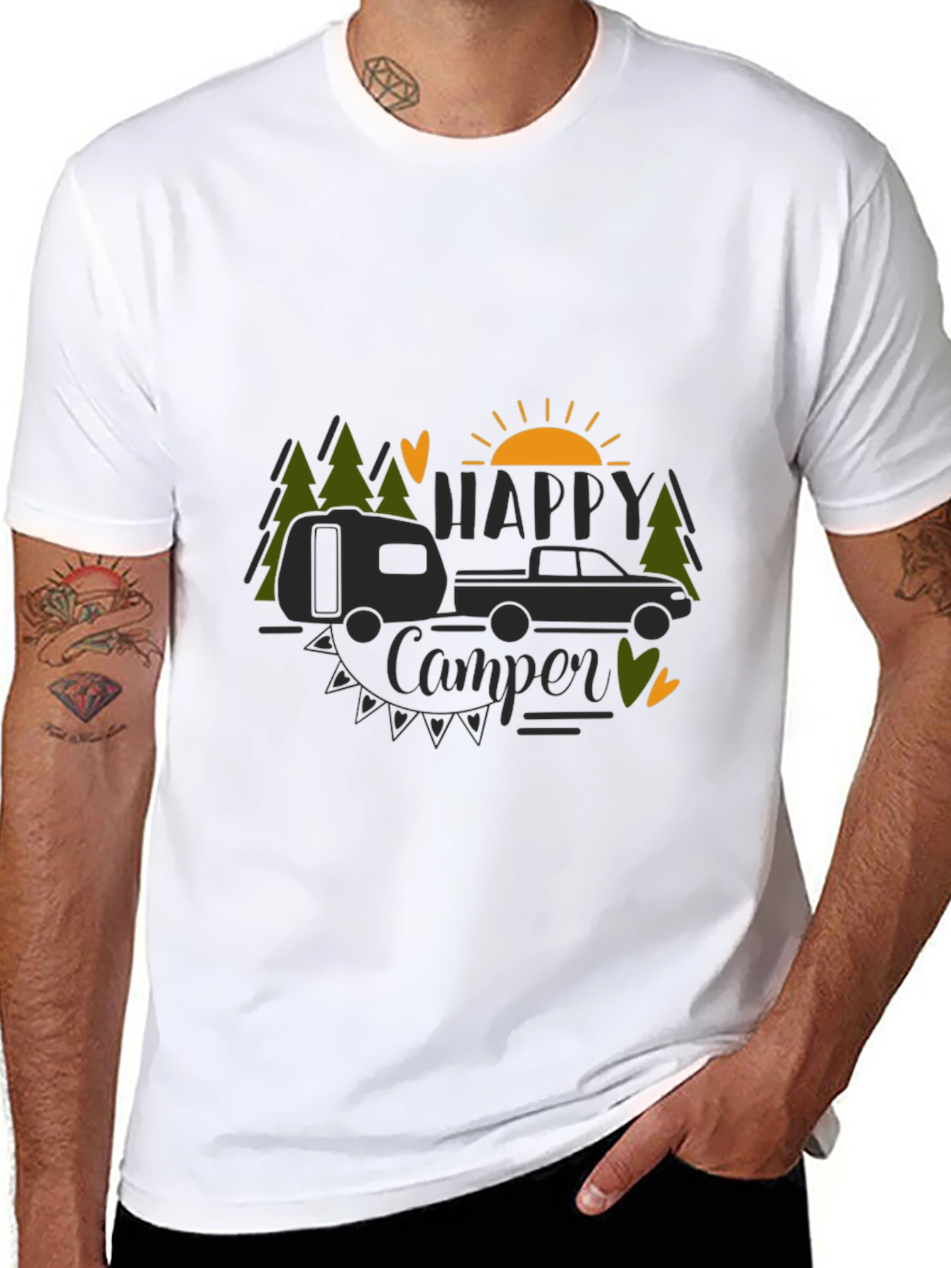 Happy Camper Graphic Tee - Outdoor Adventure Shirt