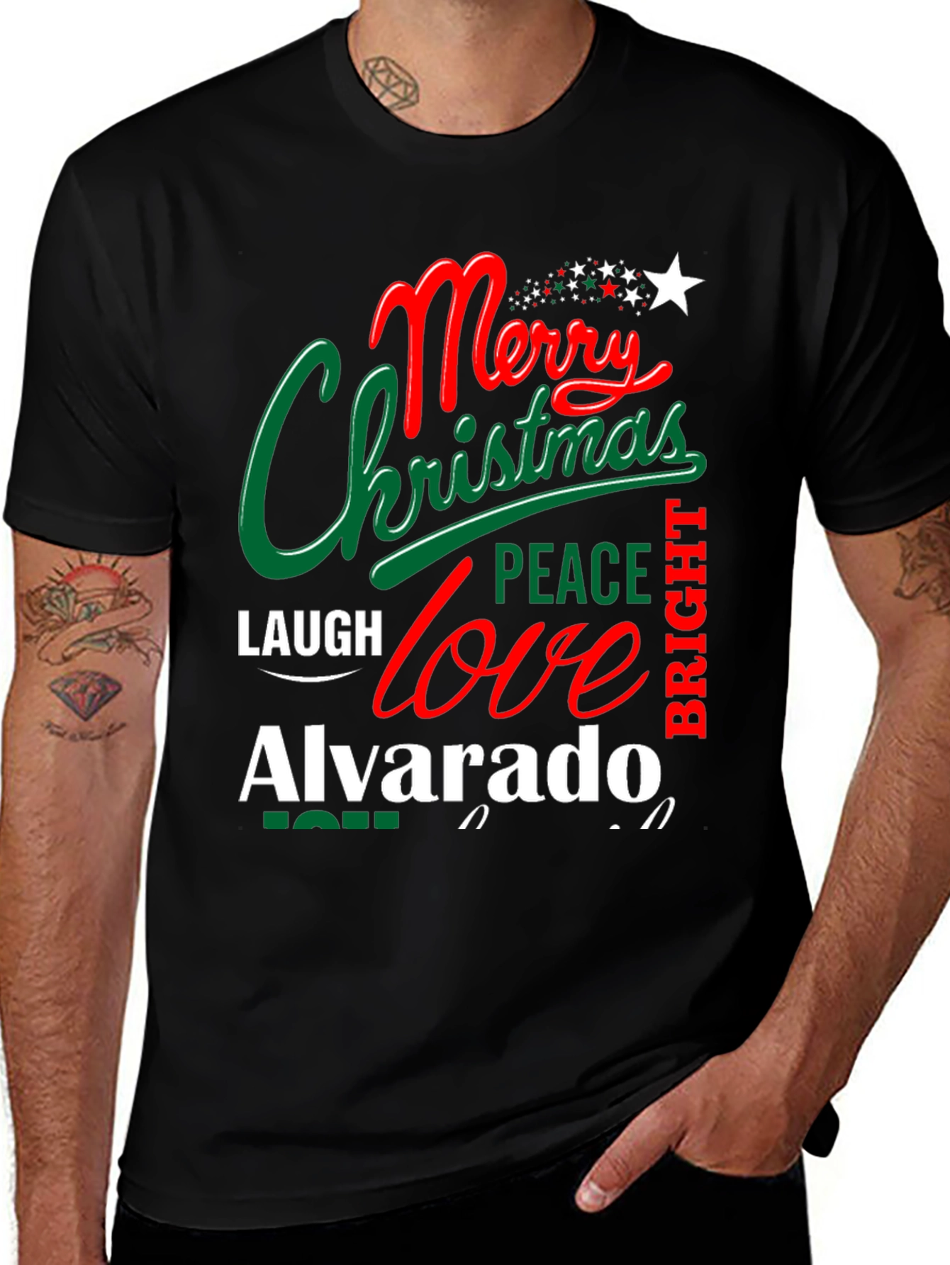 Merry Christmas Family Name T-Shirt