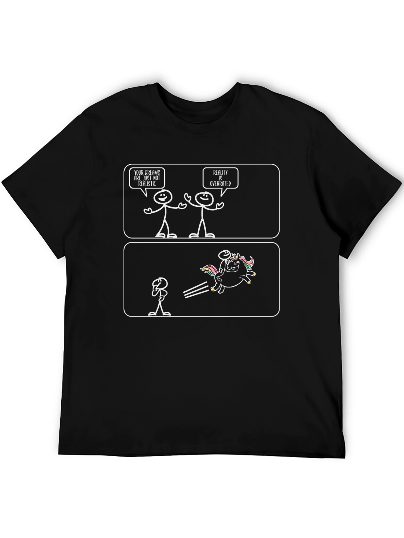 Dreams vs Reality Graphic T-Shirt - Black