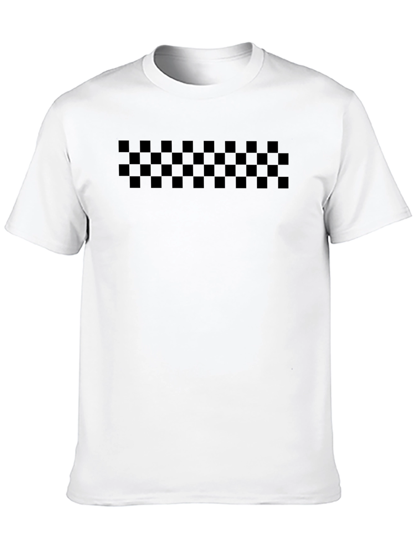 Black Checkerboard Graphic T-Shirt