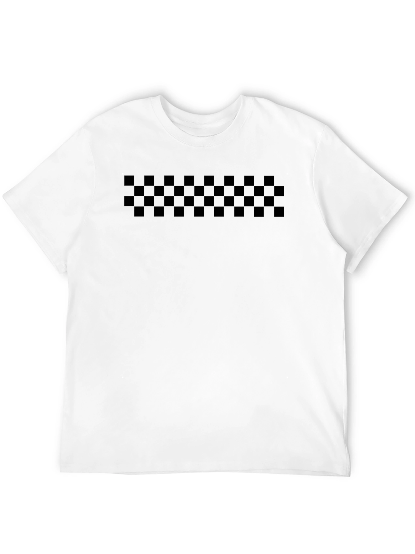 Black Checkerboard Graphic T-Shirt