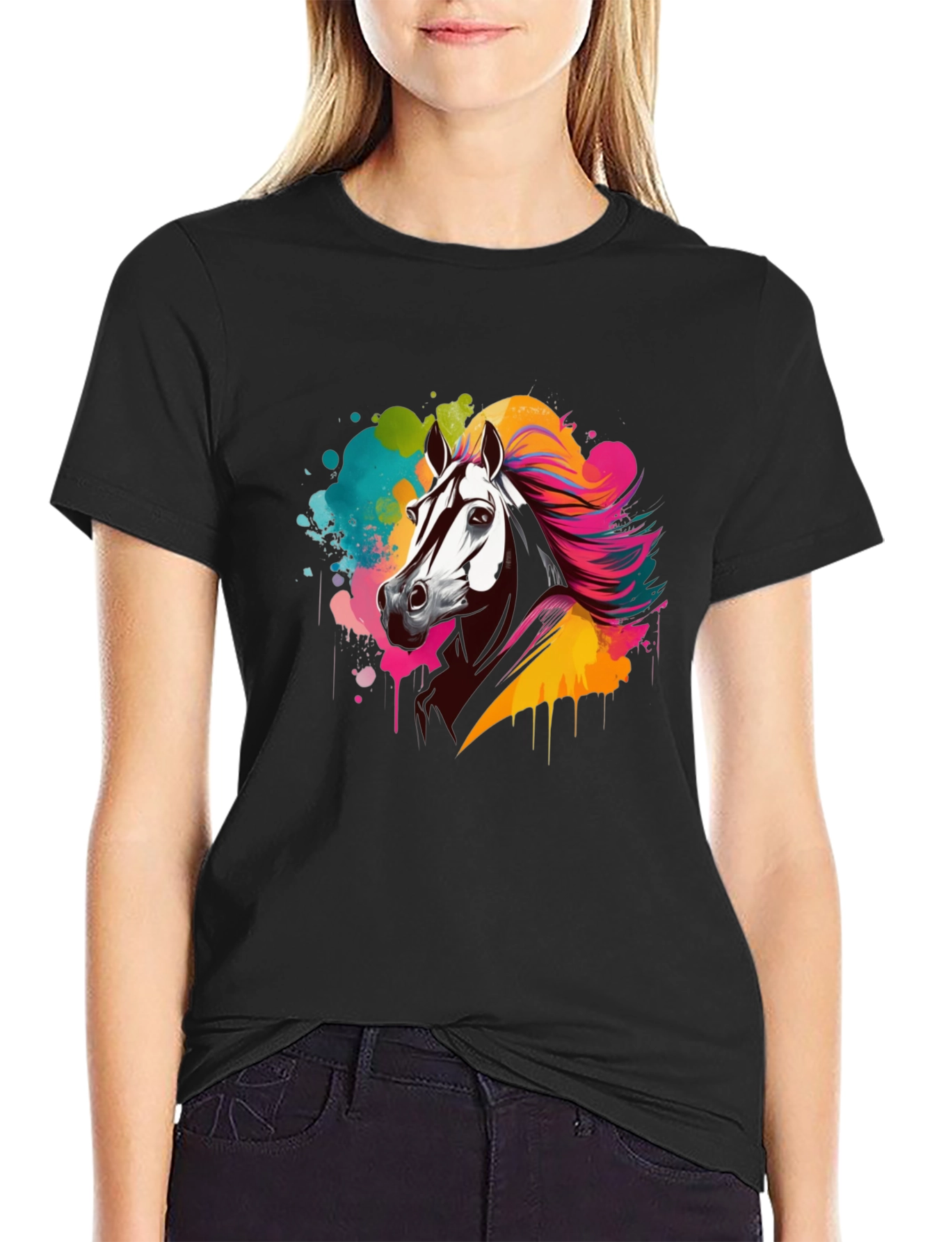 Black Horse Splash Graphic Tee