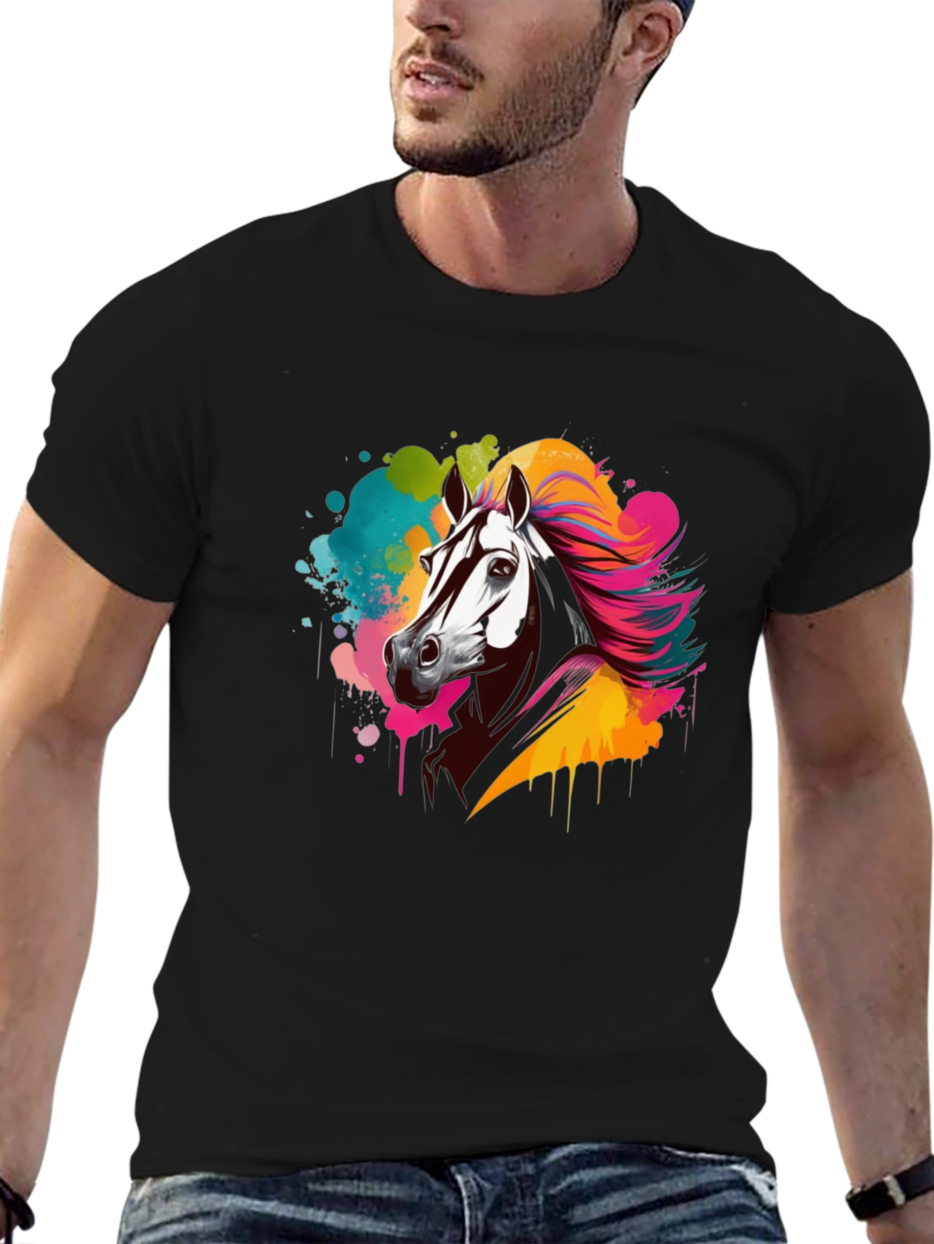 Black Horse Splash Graphic Tee