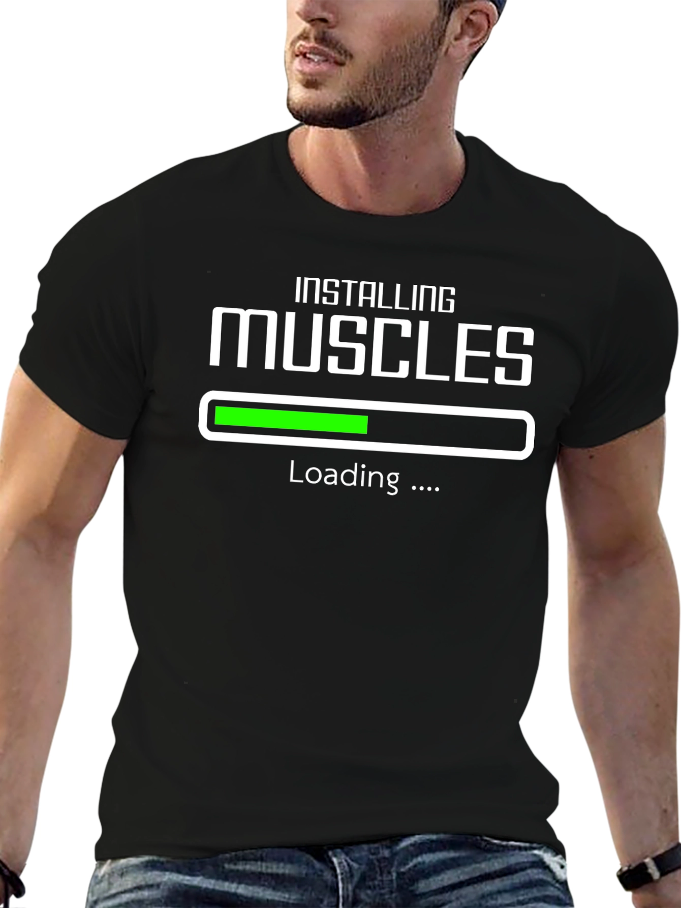 Installing Muscles Funny Gym T-Shirt