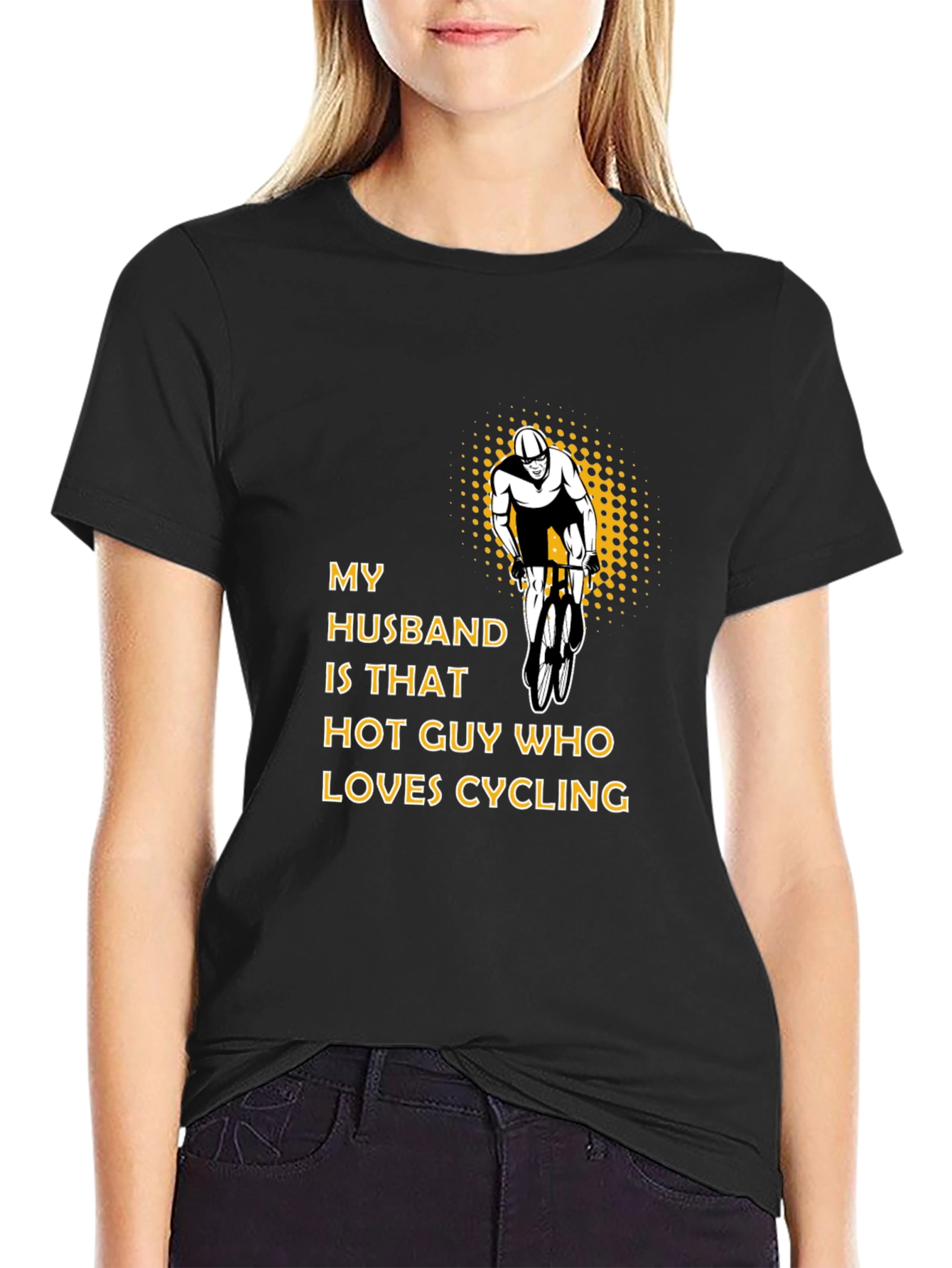 My Husband Loves Cycling Graphic T-Shirt