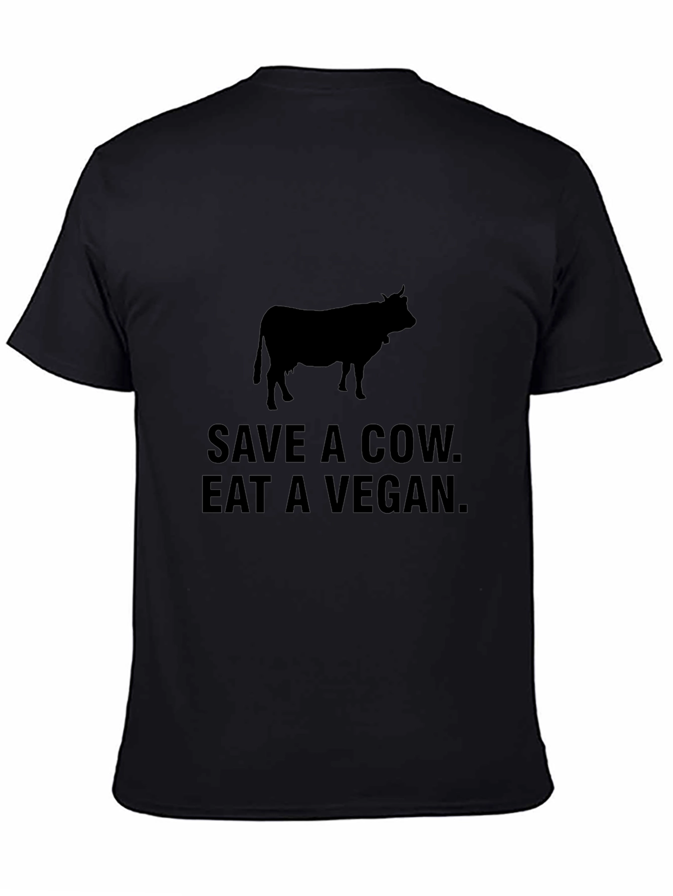Save a Cow Eat a Vegan Black Graphic Tee