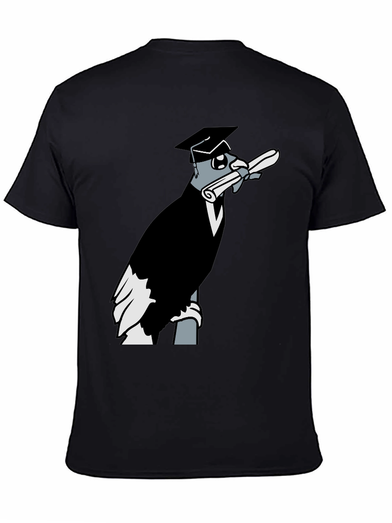 Graduation Crow Graphic Tee - Black