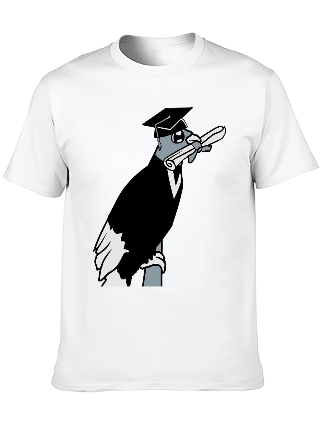 Graduation Crow Graphic Tee - Black