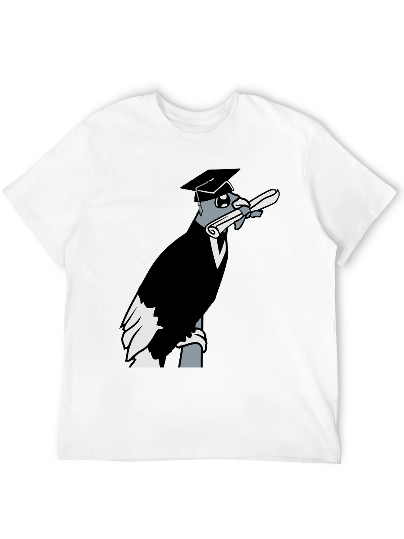 Graduation Crow Graphic Tee - Black